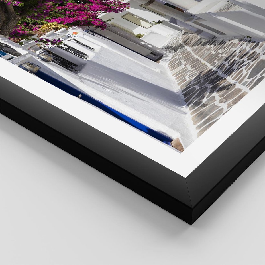 Plakat w ramie 40x50 - Mroczna Tajemnica - uliczka, perspektywa - rama czarna