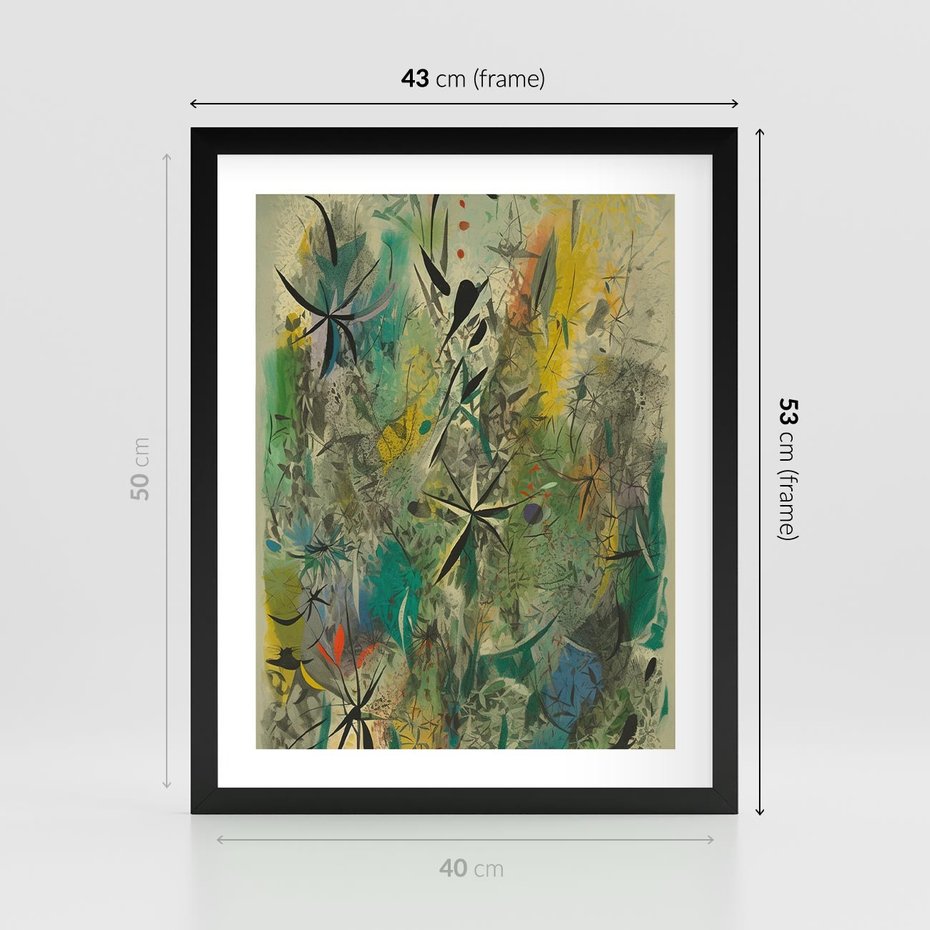 Plakat w ramie 40x50 - Tajemnicze Konstrukcje Form - abstrakcyjny obraz, mnogość kolorów - rama czarna