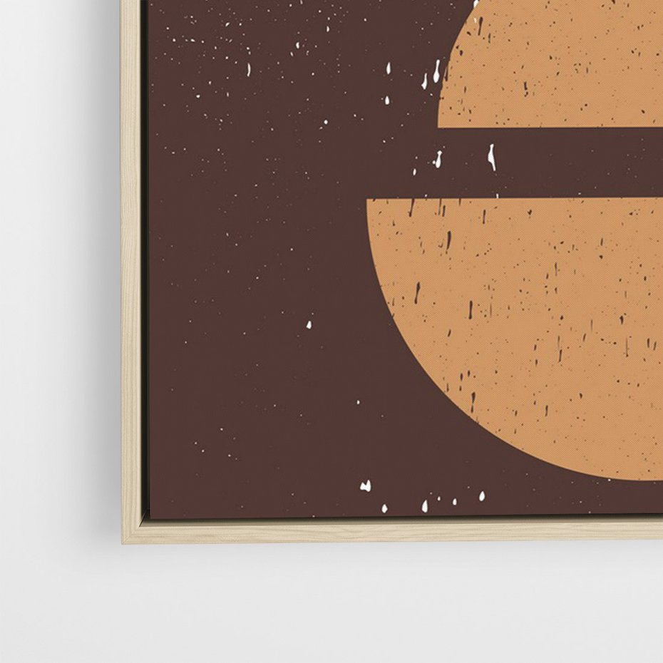 Obraz w ramie 80x120 - Impulsy Przestrzeni - mid century styl, nowoczesna grafika - rama drewno