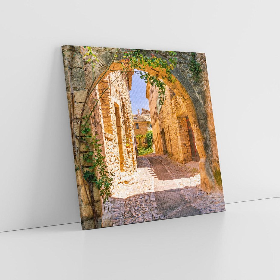 Obraz na płótnie 50x50 - Malownicza uliczka w perspektywie - uliczka, perspektywa