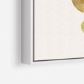 Obraz w ramie 80x120 - Harmonijne Odbicia - geometryczne złote kształty, tekstura - rama biała