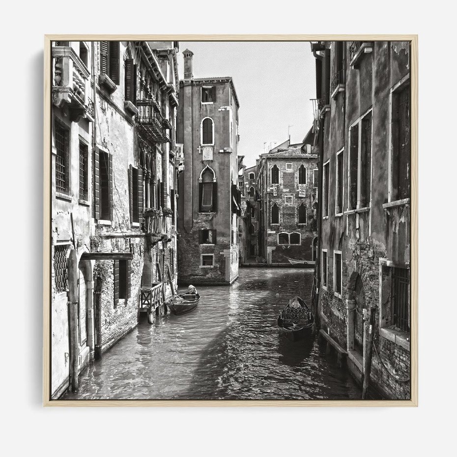 Obraz w ramie 50x50 - Zabłądzić w Wenecji - wenecja, kanały - rama drewno