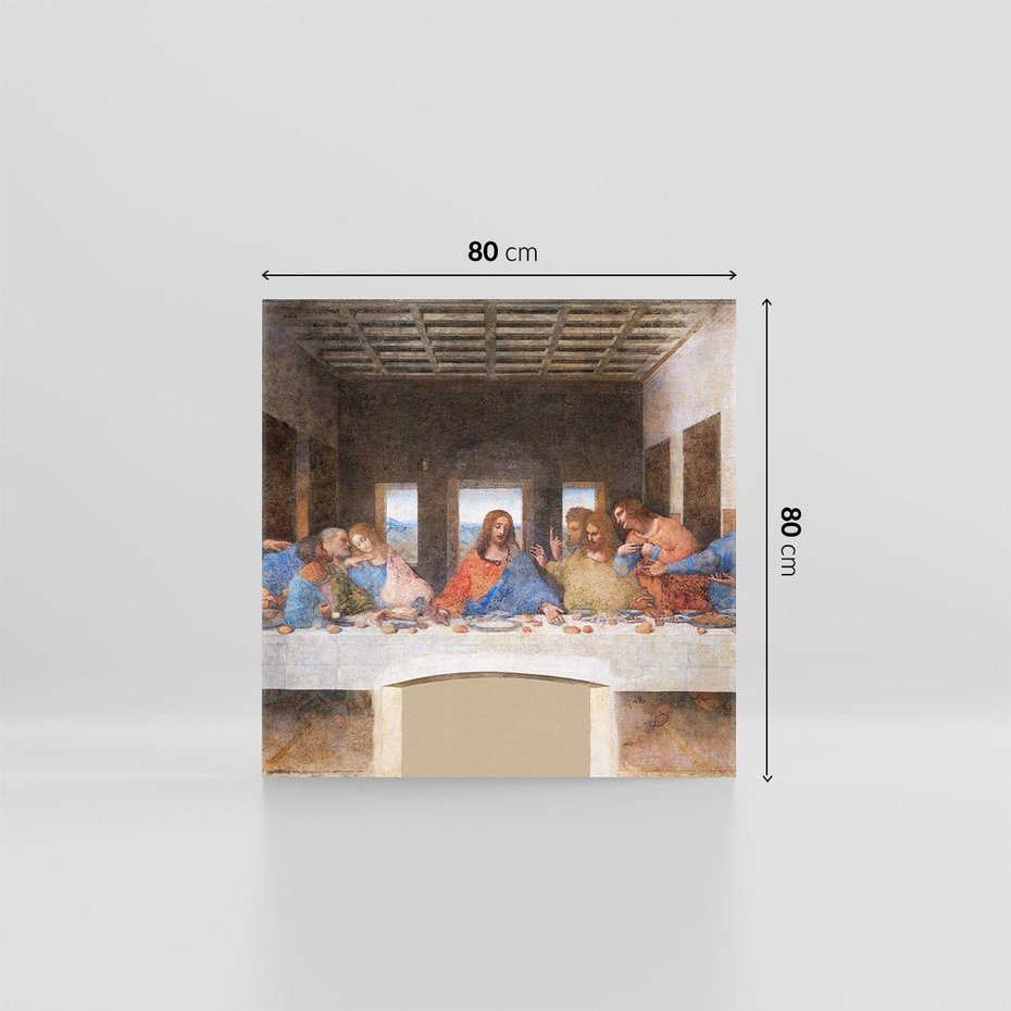 Obraz na płótnie 80x80 - "Ostatnia Wieczerza" (1495-1498) Leonardo da Vinci - Reprodukcja - reprodukcja, obraz na płótnie