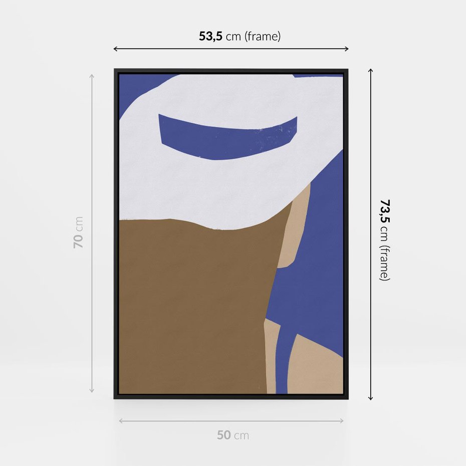 Obraz w ramie 50x70 - Kobiecy Wiatr - plakat retro, kobieta w kapeluszu - rama czarna