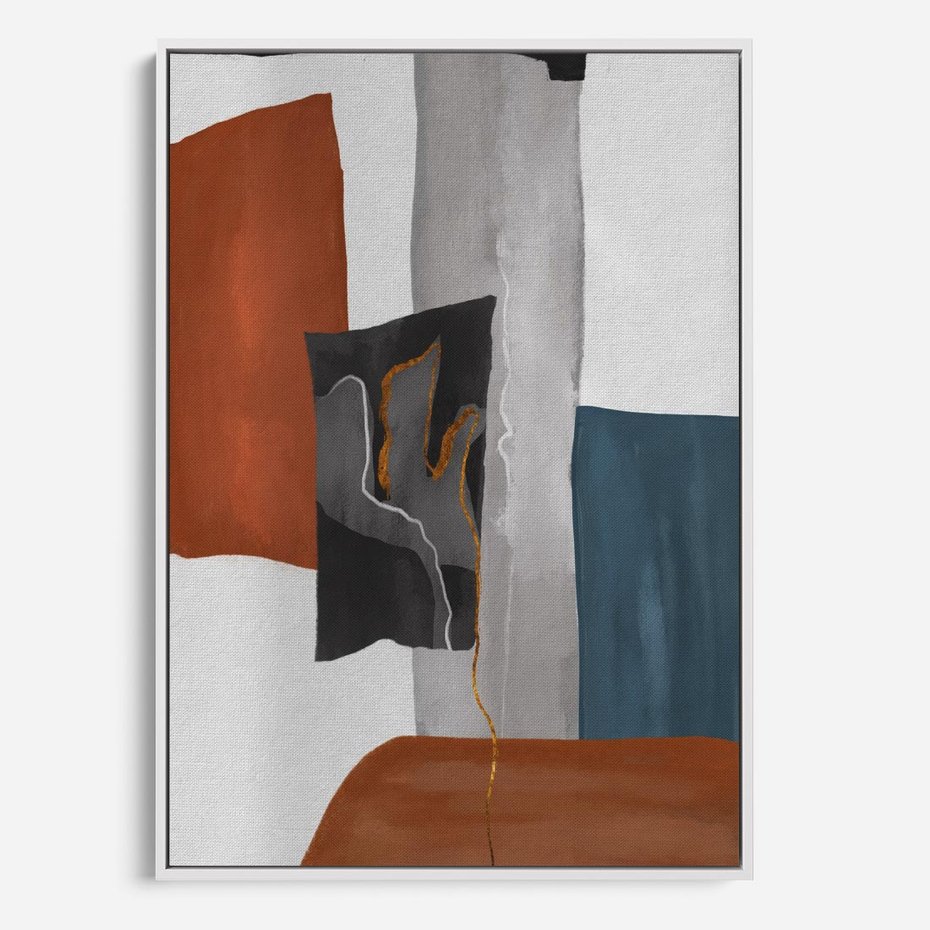 Obraz w ramie 80x120 - Nowoczesna geometria - nowoczesny, geometryczny - rama biała