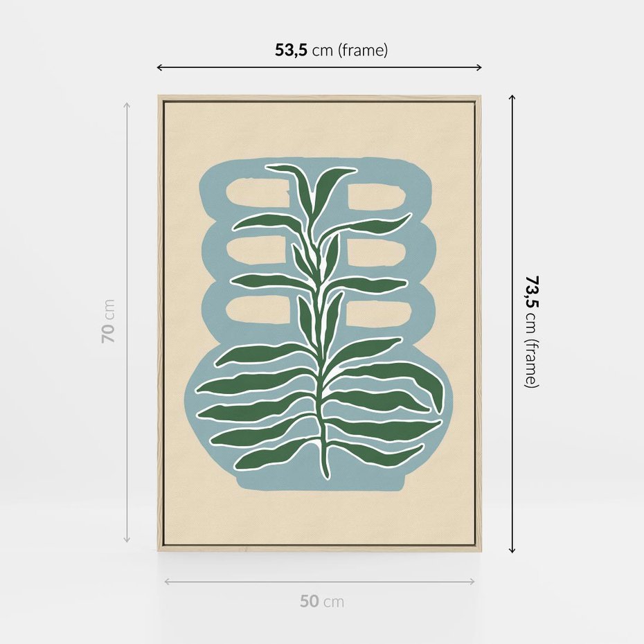 Obraz w ramie 50x70 - Wewnętrzne Spektrum - boho styl, wazon - rama drewno