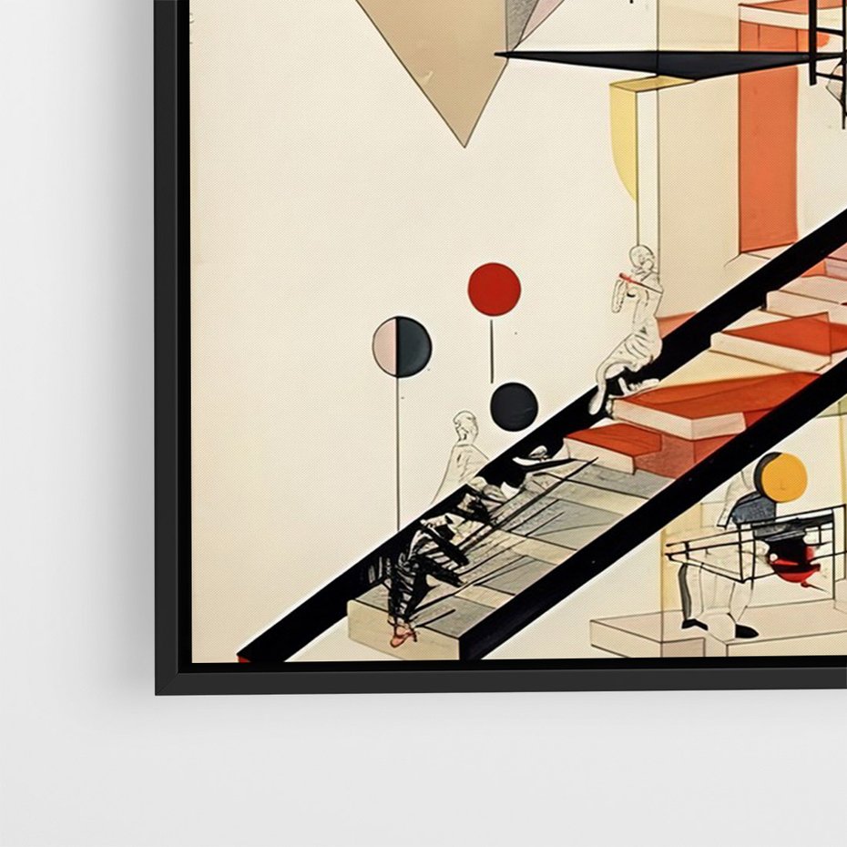 Obraz w ramie 50x70 - Kolorowe Wnętrza Inspiracji - abstrakcyjny obraz, jak kandinsky - rama czarna