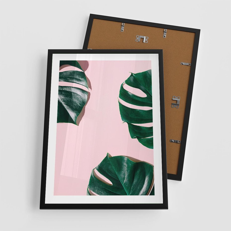 Plakat w ramie 50x70 - Siła Natury - liście, monstera - rama czarna