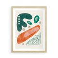 Plakat w ramie 50x70 - Podróżne Wizje - abstrakcyjne plamy, zielony - rama drewno