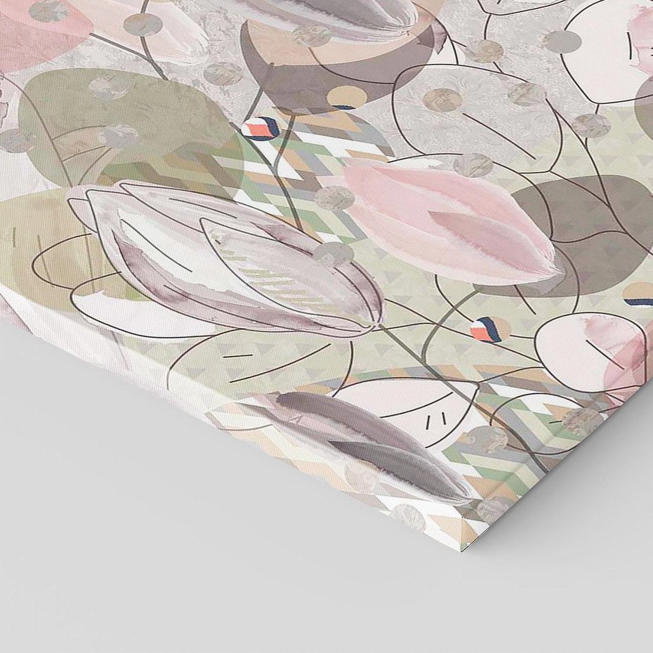 Obraz na płótnie 70x100 - Pejzaże zatajonej duszy - połączenie tekstur, roślinne motywy