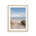Plakat w ramie 30x40 - Plażowy pomost - plaża, pomost - rama drewno