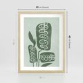 Plakat w ramie 30x40 - Nurtująca Zieleń - abstrakcyjny zielony motyw, skandynawski design - rama drewno