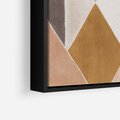 Obraz w ramie 50x50 - Odblaski niespełnionych marzeń - kompozycja z trójkątów, mix kolorów ziemi - rama czarna