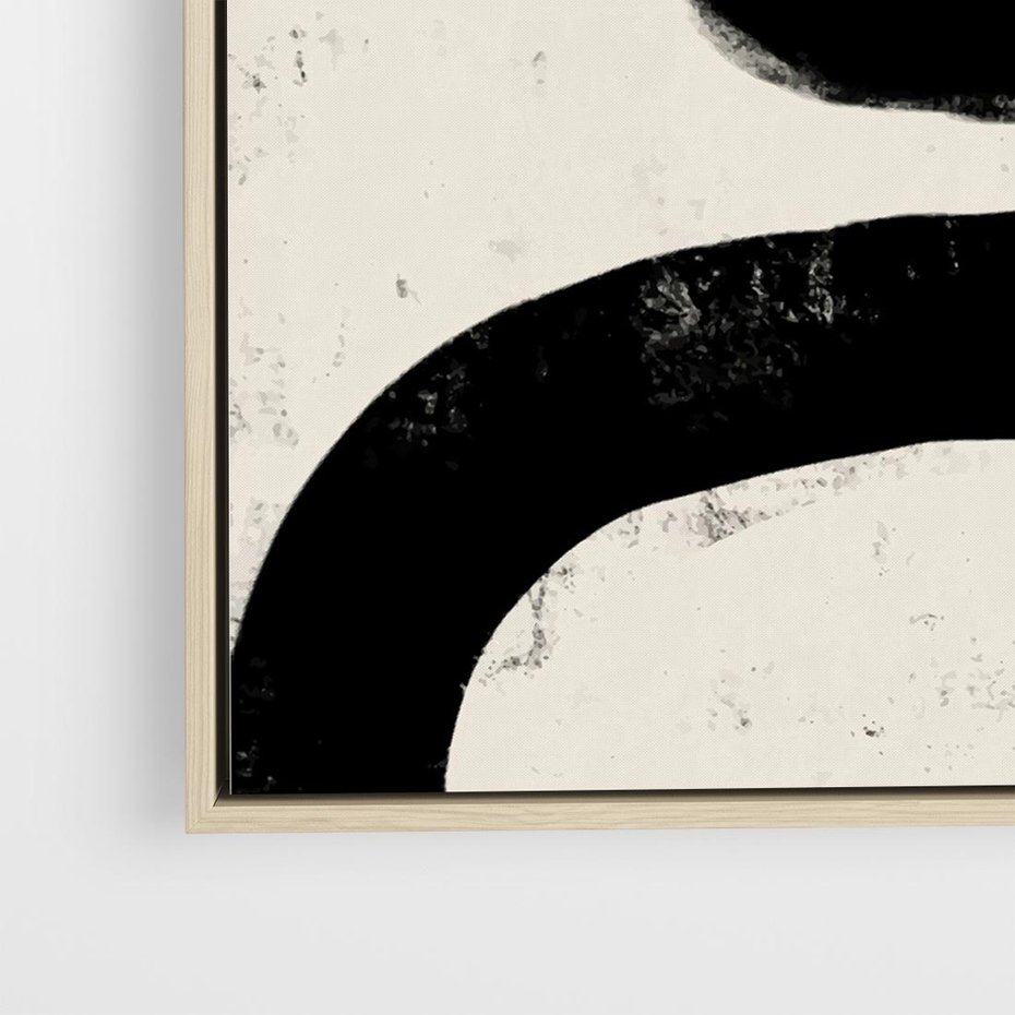 Obraz w ramie 80x80 - Przenikające Plamy - abstrakcyjna sztuka, minimalizm - rama drewno