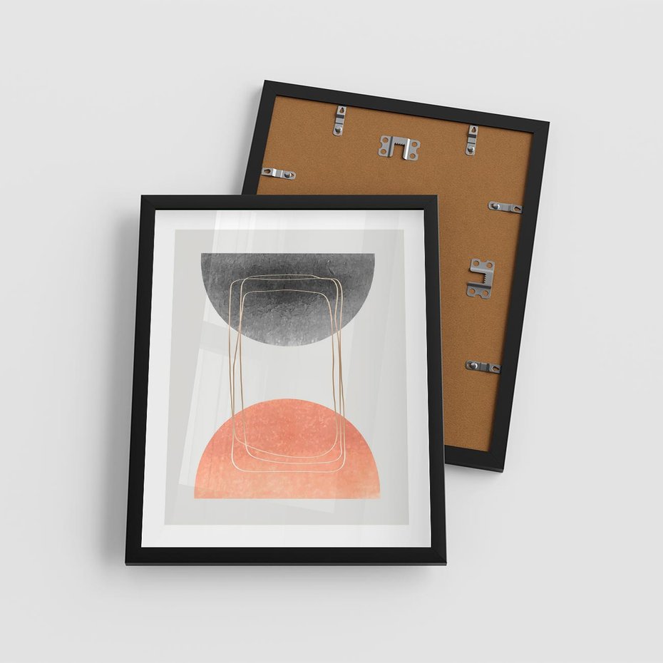 Plakat w ramie 40x50 - Sztuka Abstrakcji - minimalistyczny boho obraz, abstrakcyjny - rama czarna