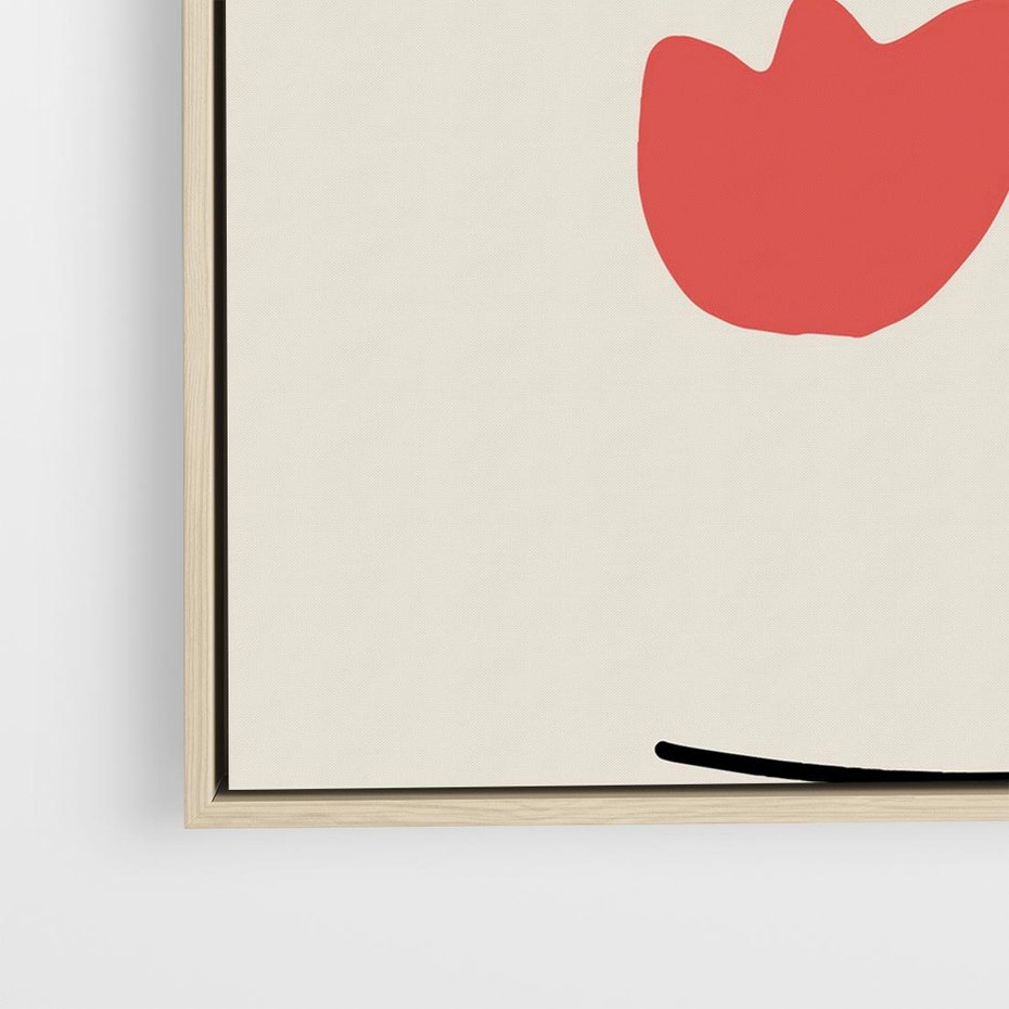 Obraz w ramie 50x50 - Taniec Przenikających Plam - abstrakcyjny obraz, przypomina twarz - rama drewno