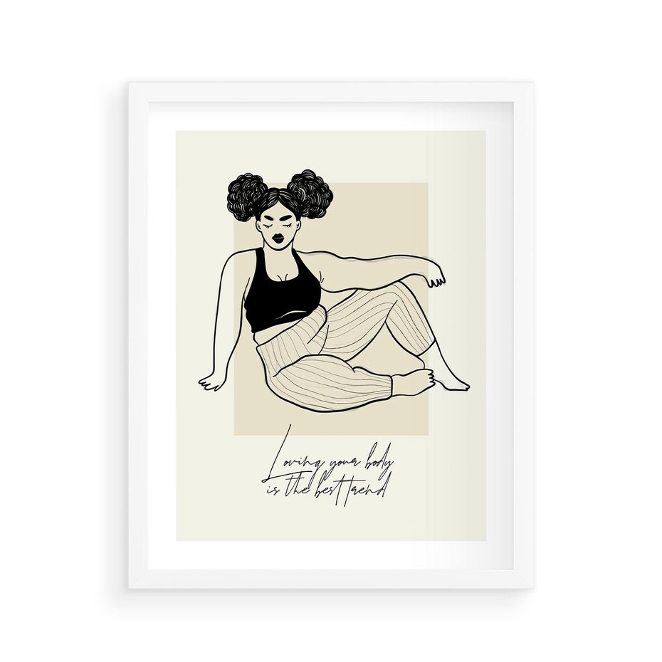 Plakat w ramie 40x50 - Kobieca Moc - nowoczesna sztuka kobieca, plakat - rama biała