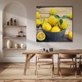 Obraz na płótnie 40x40 - Ożywczy koszyk - cytryny, koszyk