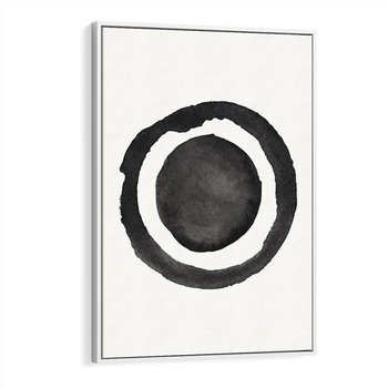 Obraz w ramie 80x120 - Bezgraniczne Widoki - abstrakcyjne plamy okręgi, akwarelowe - rama biała