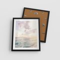 Plakat w ramie 40x50 - Pastelowa Plaża - plaża, pastelowe kolory - rama czarna