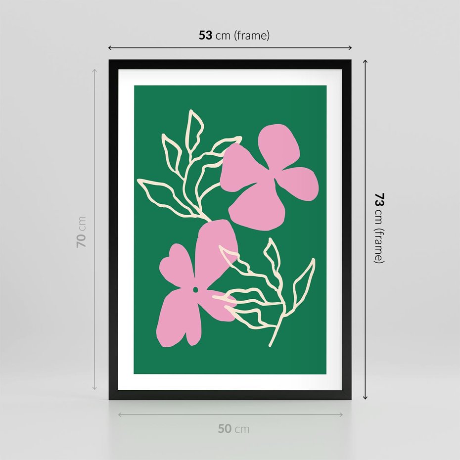 Plakat w ramie 50x70 - Wewnętrzne Fale - abstrakcyjny plakat, boho styl - rama czarna