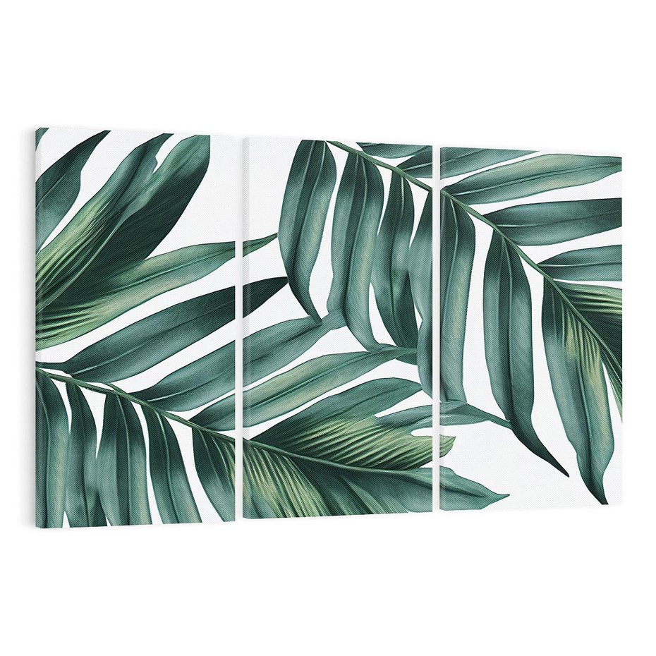 Obraz na płótnie 120x80 - Ruchome liście czasu - liście palmy, tropikalne