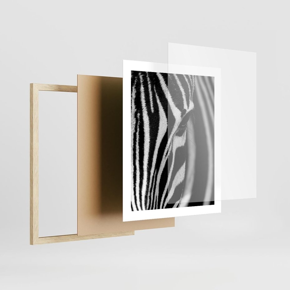 Plakat w ramie 40x50 - Pasy Zebr - zebra, paski - rama drewno