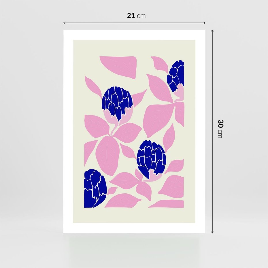 Plakat bez ramy 21x30 - Impresje deszczu - nowoczesna kompozycja, kwiaty