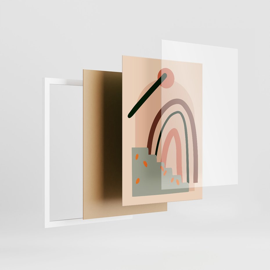 Zestaw obrazy w ramie 40x50 galeria - Boho, plakaty, do, salonu, sypialni - rama biała