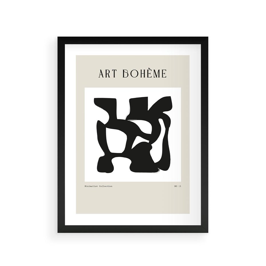 Plakat w ramie 30x40 - Boho Szepty - boho plakat, minimalizm - rama czarna