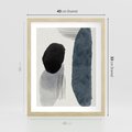 Plakat w ramie 40x50 - Abstrakcyjna Gra Szarości - abstrakcyjna grafika, akwarela - rama drewno