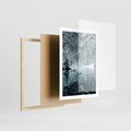 Plakat w ramie 50x70 - Zimowy Raj - zimowy górski krajobraz, jezioro w górach - rama drewno