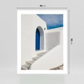 Plakat bez ramy 40x50 - Powitanie Wyspy - Santorini, drzwi