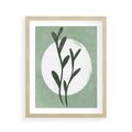 Plakat w ramie 40x50 - Kształty Zielonego Ukojenia - zielony plakat, roślinne motywy - rama drewno