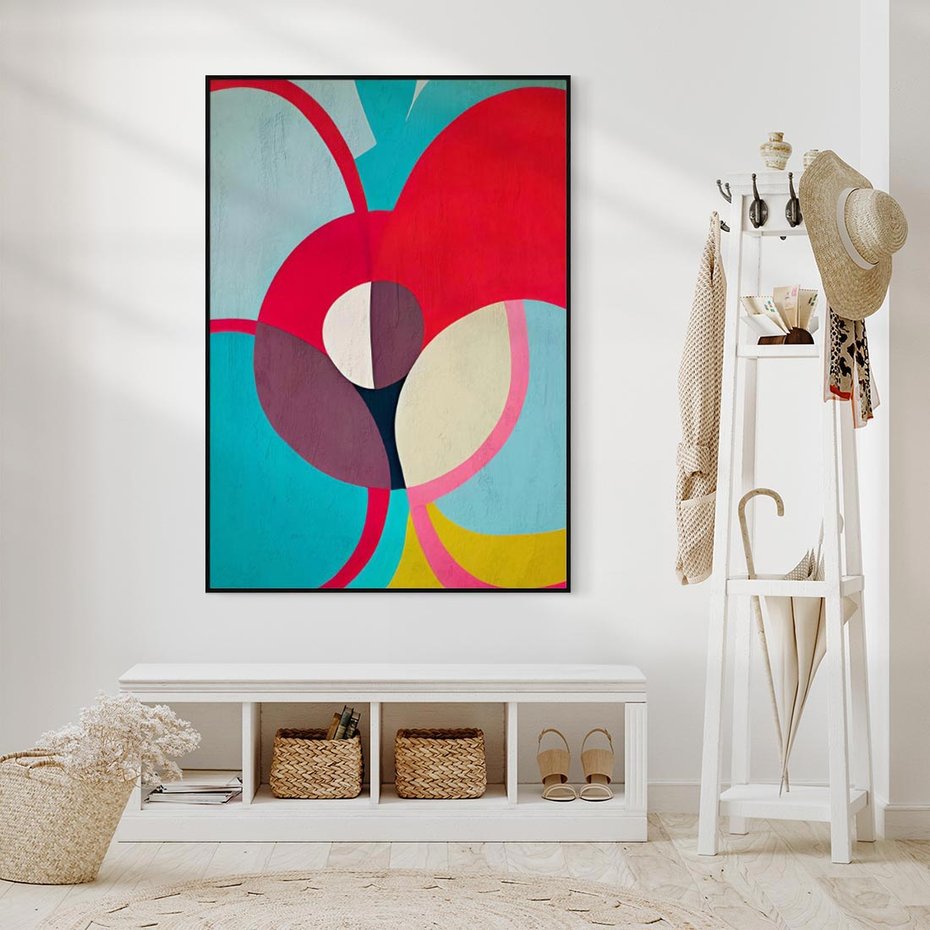 Obraz w ramie 70x100 - Kolorowe Odsłony Inspiracji - abstrakcyjny obraz, olejny - rama czarna