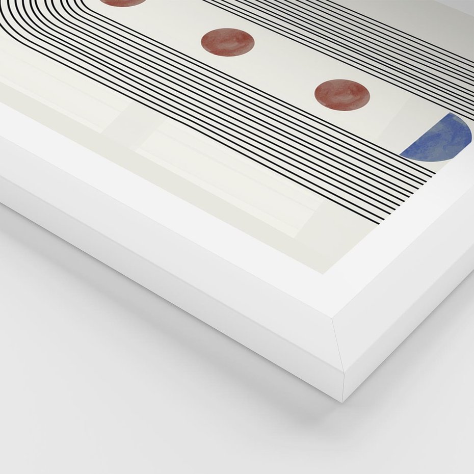 Plakat w ramie 30x40 - Symfonia Kształtów - nowoczesny plakat, styl midcentury - rama biała