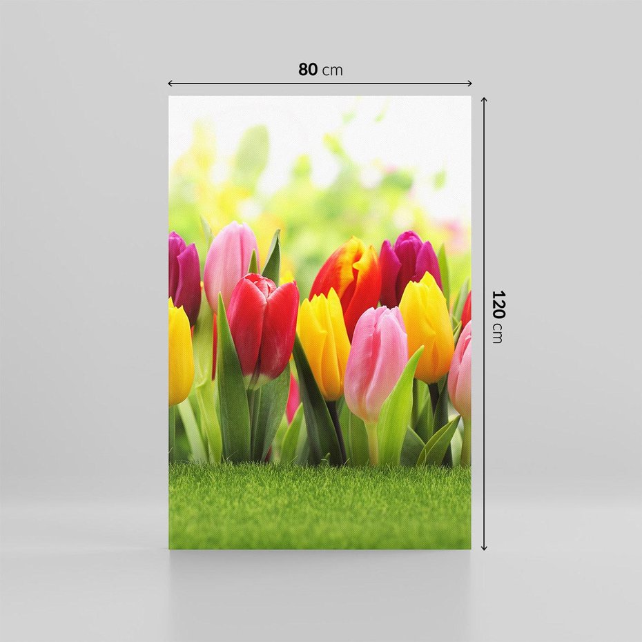 Obraz na płótnie 80x120 - delikatność kwiatowego świata - tulipany, kwiaty