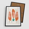 Plakat w ramie 50x70 - Księga Barw - abstrakcyjne formy, dominujący kolor pomarańczowy - rama czarna