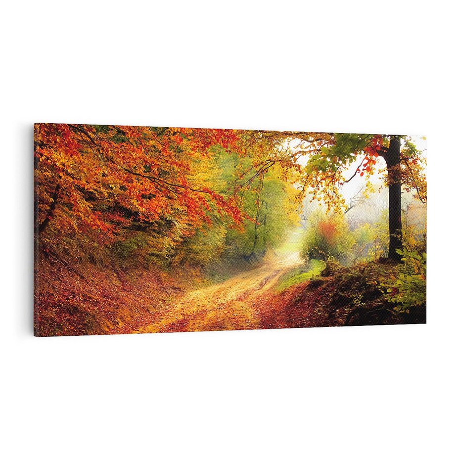 Obraz na płótnie 120x60 - Jesienny urok magia lasu - las, jesień