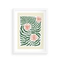 Plakat w ramie 30x40 - Migocące Wzory - abstrakcyjna kompozycja, paprocie - rama biała
