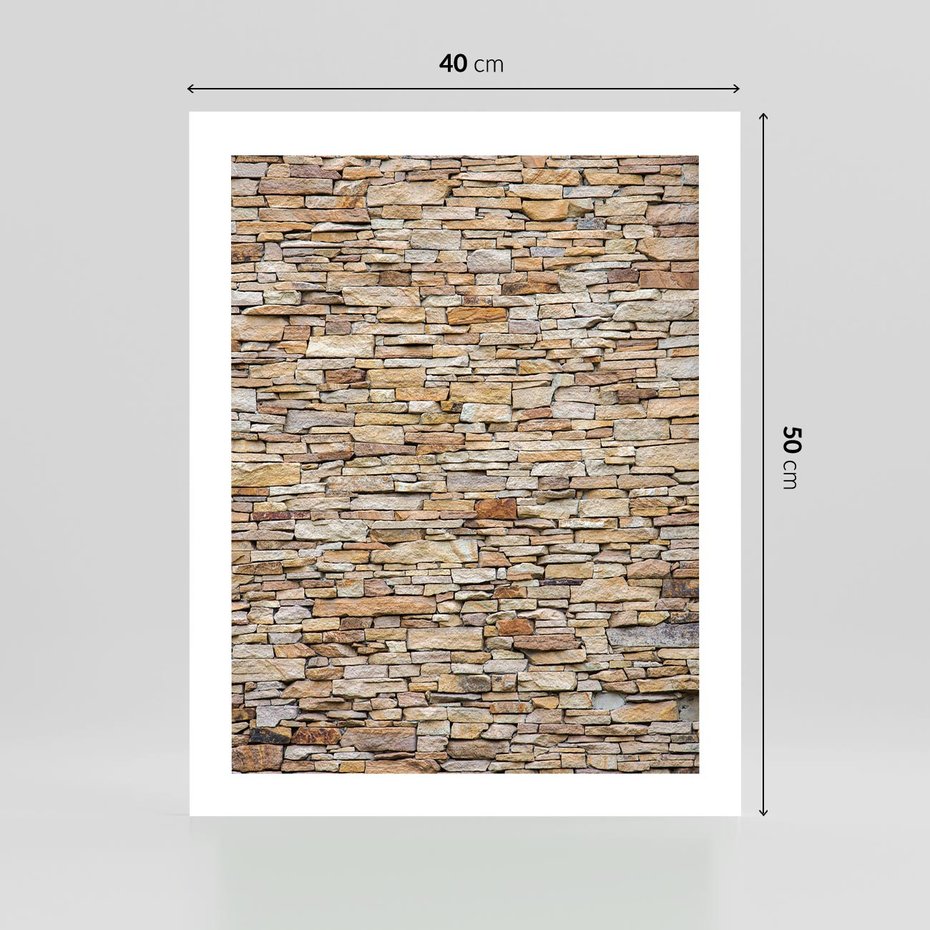 Plakat bez ramy 40x50 - Mur z cegieł - surowa elegancja - mur, cegły