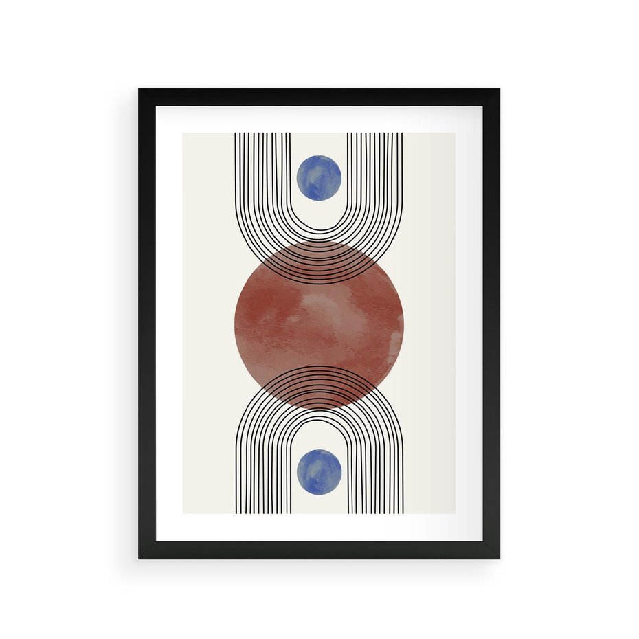 Plakat w ramie 30x40 - Księga Impulsów - nowoczesny plakat, styl midcentury - rama czarna