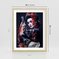 Plakat w ramie 40x50 - Elegancka japońska gejsza - japońska, gejsza - rama drewno