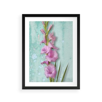 Plakat w ramie 30x40 - Piękno w delikatności - kwiaty, różowe - rama czarna