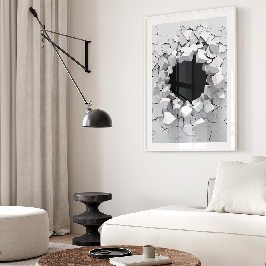 Plakat w ramie 30x40 - Nowoczesna Abstrakcja - grafika, nowoczesna - rama biała