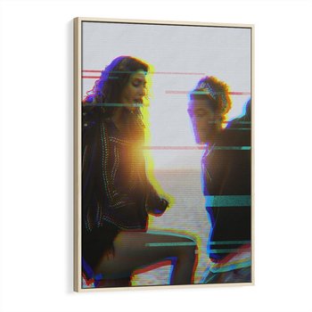 Obraz w ramie 50x70 - Taniec tęsknot - zdjęcie w stylu retro, dodane kolorowe akcenty - rama drewno