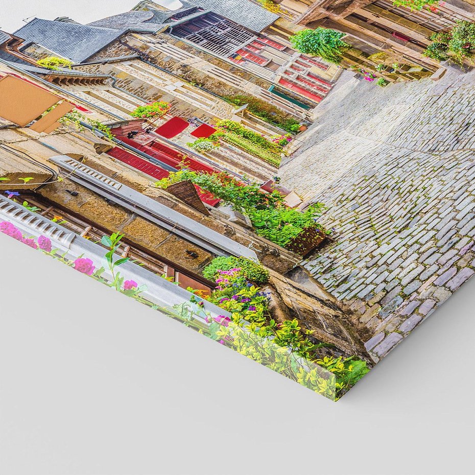 Obraz na płótnie 50x50 - Uliczka w mieście: włoska atmosfera - uliczka, miasto