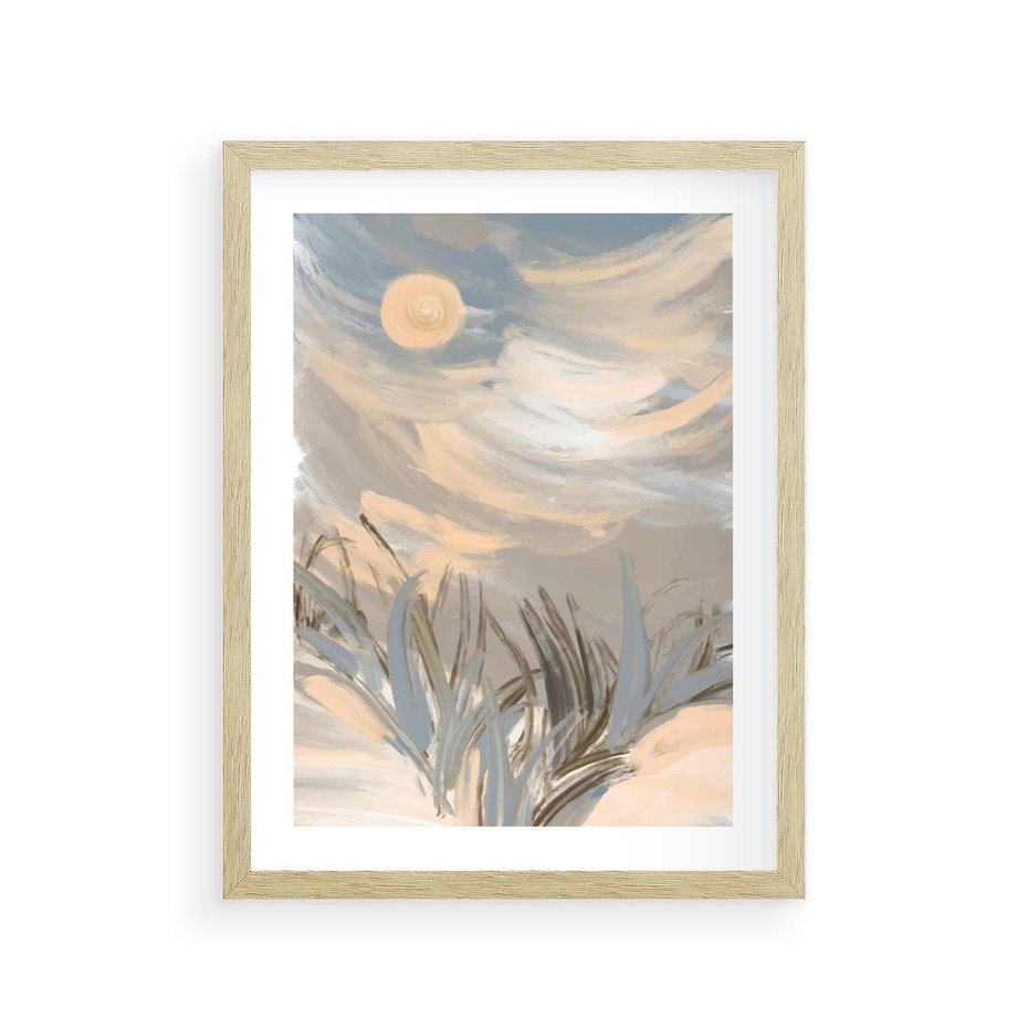 Plakat w ramie 30x40 - Światłości Taniec - akwarela, obraz - rama drewno