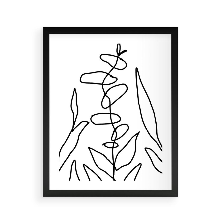 Plakat w ramie 40x50 - Liście Mocy - mroczna sztuka, minimalizm - rama czarna