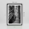 Plakat w ramie 50x70 - Magiczne spacery - uliczka, perspektywa - rama czarna